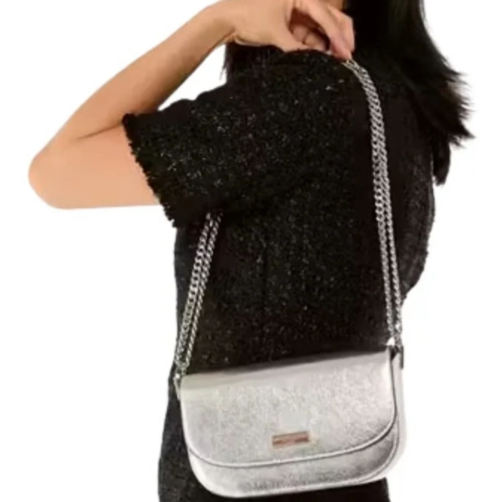Kate Spade Metallic Silver Crossbody Bag